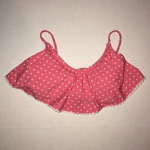 NWT Xhilaration pink & white polka dot swim top
